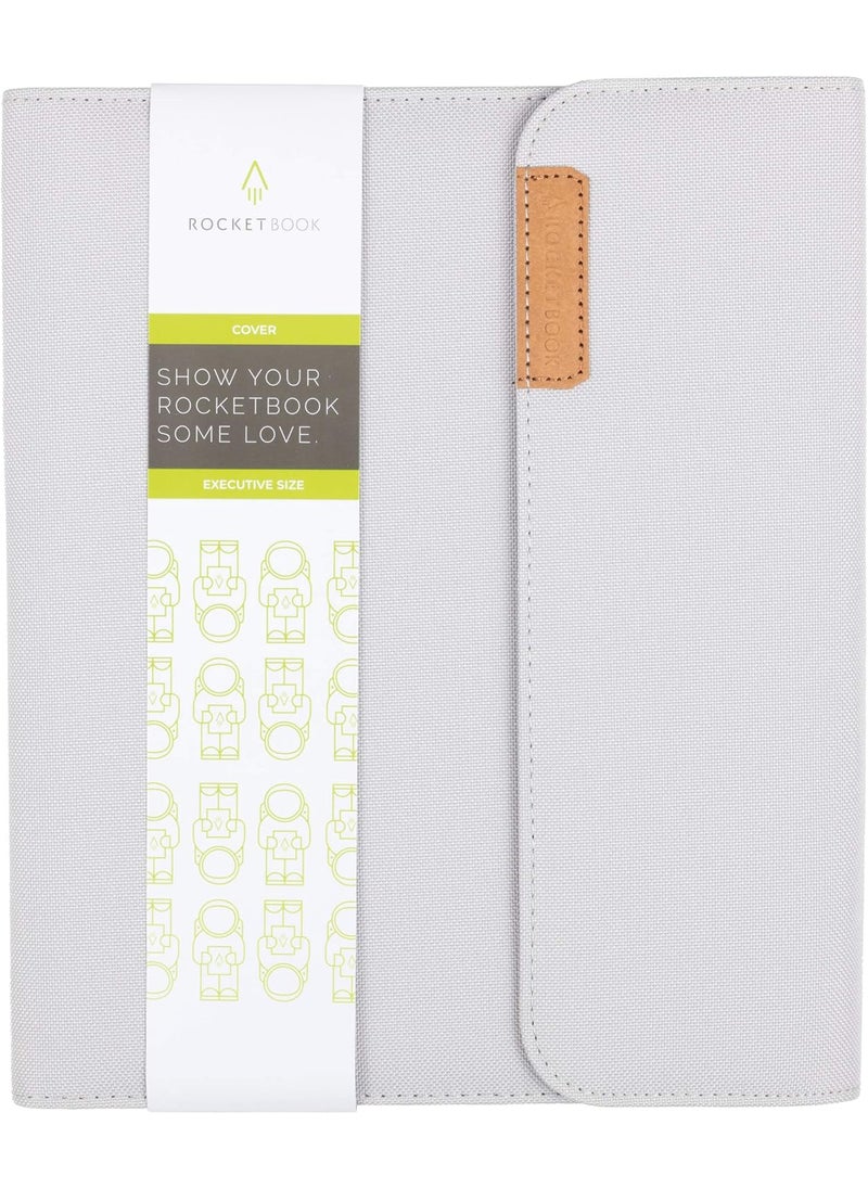 Rocketbook - Rocketbook Capsule 20 Folio Cover for Core Panda and Fusion  100 Recyclable Cover with Pen Holder Magnetic Clasp  Inner Storage  Gray Executive Size 6 x 88 - Image 1