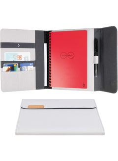 Rocketbook Capsule 20 Folio Cover for Core Panda and Fusion  100 Recyclable Cover with Pen Holder Magnetic Clasp  Inner Storage  Gray Executive Size 6 x 88