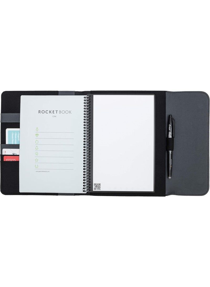 Rocketbook - Rocketbook Capsule 20 Folio Cover for Core Panda and Fusion  100 Recyclable Cover with Pen Holder Magnetic Clasp  Inner Storage  Gray Executive Size 6 x 88 - Image 1