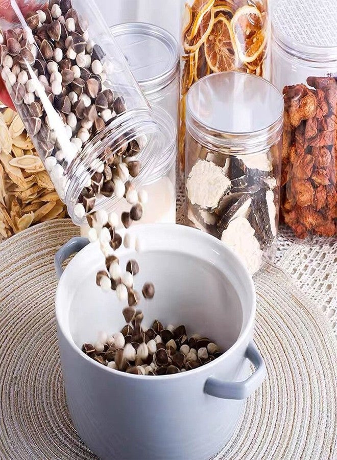 كابكس عبوات بلاستيكية شفافة من كاباكس سعة 350 مل مع أغطية فضية، عبوات تخزين طعام دائرية للمواد الجافة والحبوب والتوابل وغيرها، مناسبة للمطبخ المنزلي، عبوة من قطعتين - Image 4