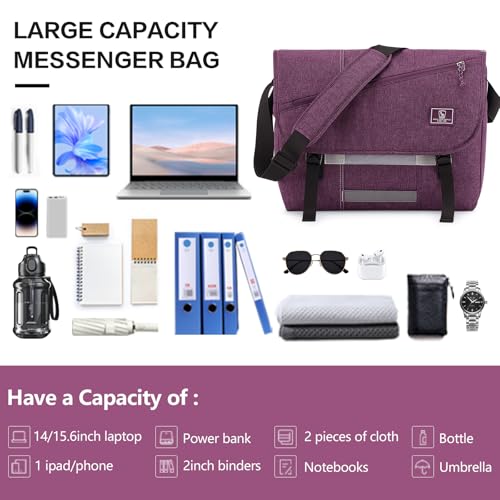 OIWAS Messenger Bag for Women, 17 Inch Laptop Crossbody Bags Men Casual Satchel Shoulder Bag College Travel Office Briefcase - Image 5