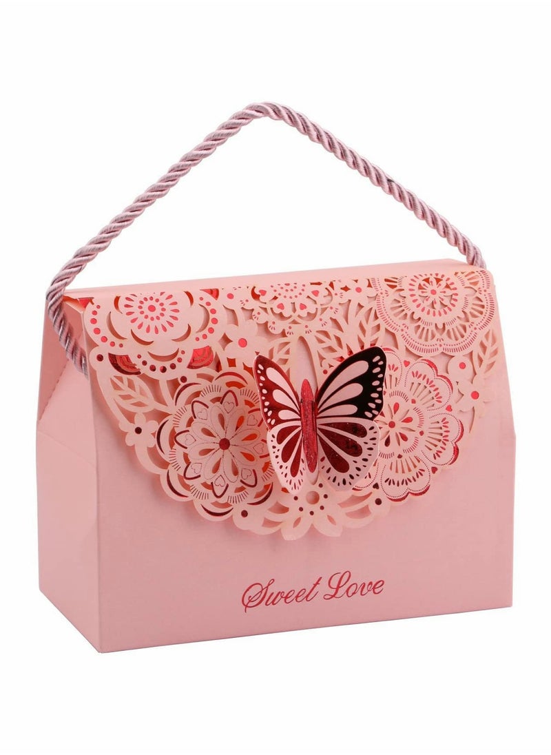 Excefore Decorative Boxes Gift Bags Butterflies with Handle, Wedding Driew Party Favor Bags Paper for Anniversary, Birthday Parties, Baby Shower, Bridal Showers  - Image 1