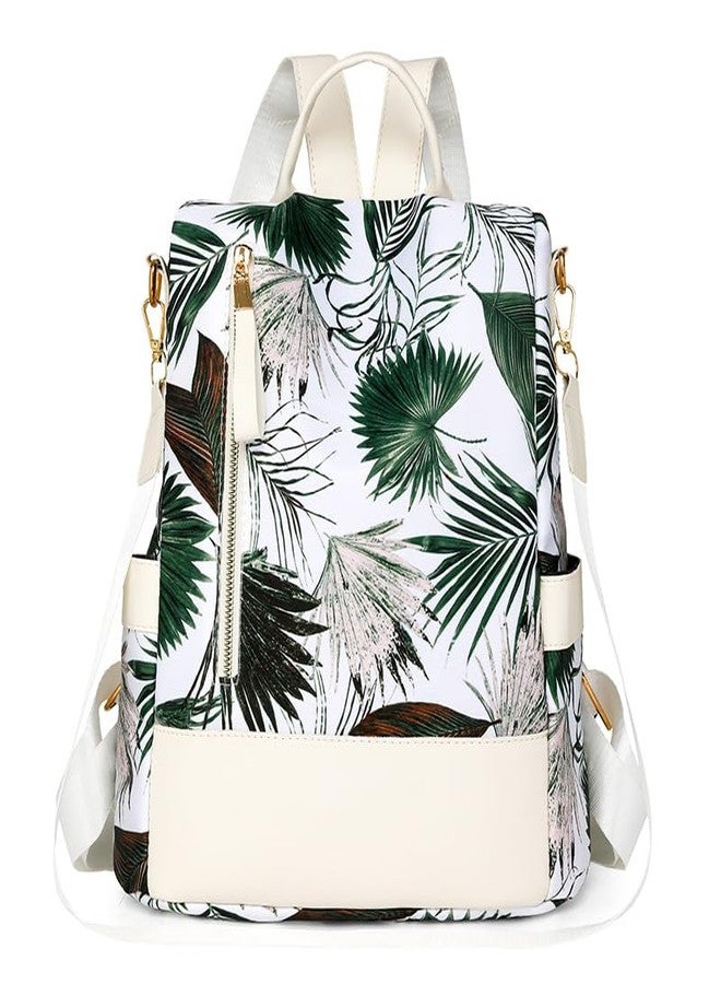 MOCA Women Girls Anti-Theft Backpack Lightweight Water-Resistant Stylish Casual Travel College School Bag Outdoor Daypack Shoulder Rucksack (Tropical Green) - Image 1