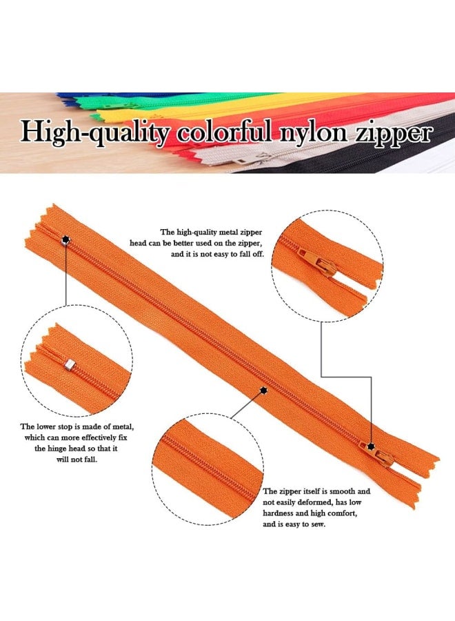 100 Pcs Nylon Zipper 9 inch Mixed Nylon Coil Zippers Colorful Sewing Zipper Bulk Nylon Invisible Zippers Closed End for Clothing Pillows Pants Skirts Bags & Tailor Sewing Crafts(20 Colors) - Image 3