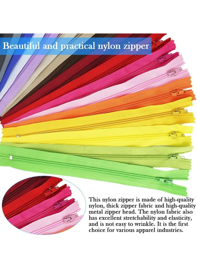 100 Pcs Nylon Zipper 9 inch Mixed Nylon Coil Zippers Colorful Sewing Zipper Bulk Nylon Invisible Zippers Closed End for Clothing Pillows Pants Skirts Bags & Tailor Sewing Crafts(20 Colors) - Image 4