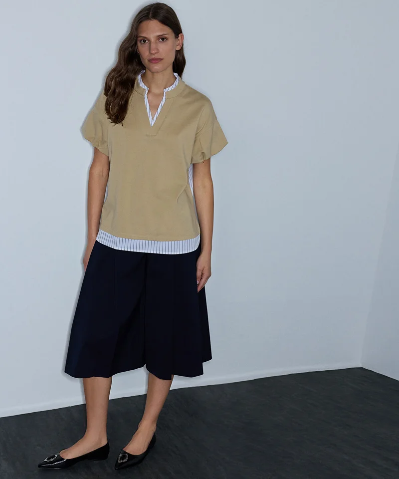 Ipekyol  Layered-Effect Balloon-Sleeve T-Shirt for Women | Best Price UAE