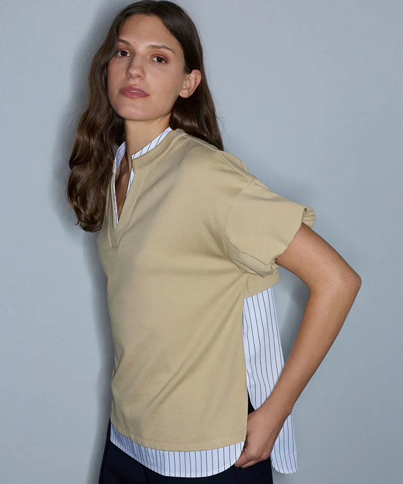 Ipekyol  Layered-Effect Balloon-Sleeve T-Shirt for Women | Best Price UAE