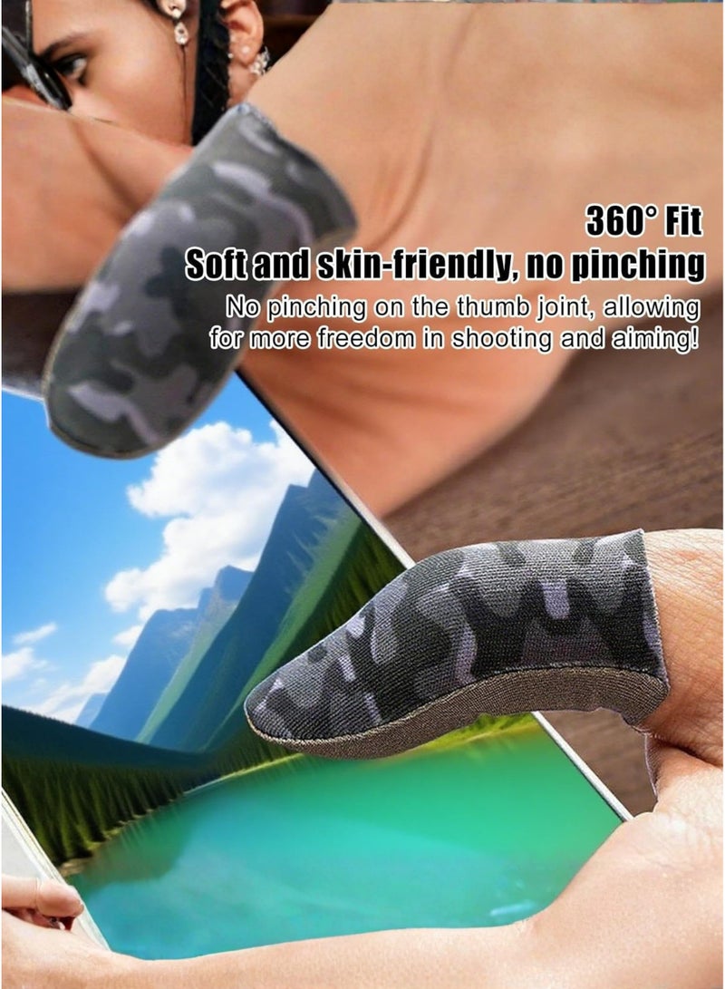 كاست ويف أكمام أصابع ألعاب كاستويف بطبعة زي عسكري - قفازات لمس مضادة للتعرق وعالية الحساسية وجيدة التهوية لألعاب ببجي وفري فاير وكول موبايل - Image 4