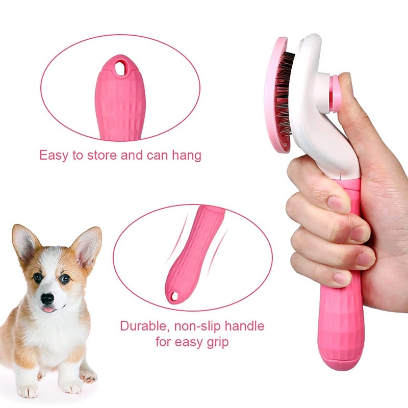 RAVIJAA Dog and Cat Hair Brush Remove Loose Undercoat & Easy to Use Hair Comb an Effective Tool of your Pet Grooming Kit Daily Use to Clean Loose Fur & Dirt Deshedding, Dandruff, Ticks and Fleas Remover Brushes Round Metal Pins - Image 3