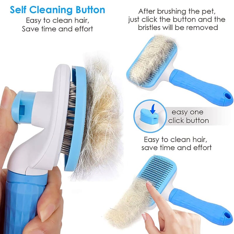 RAVIJAA Dog and Cat Hair Brush Remove Loose Undercoat & Easy to Use Hair Comb an Effective Tool of your Pet Grooming Kit Daily Use to Clean Loose Fur & Dirt Deshedding, Dandruff, Ticks and Fleas Remover Brushes Round Metal Pins - Image 5