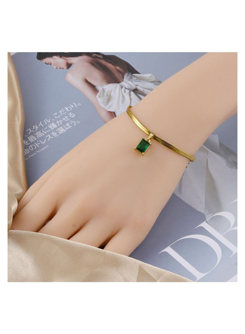 Kenzs 18K Gold Emerald Fashion Bracelet - Image 2