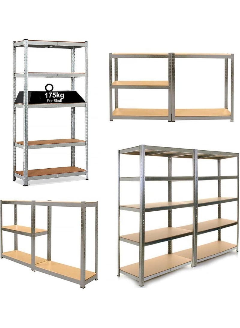 DubaiGallery Industrial Grade Metal Garage Shelving Unit – Adjustable Heavy Duty Storage Rack with Reinforced MDF Shelves, Built for Warehouses, Workshops, Retail Stores, Utility Rooms, Offices, Basements, and Home Storage with Exceptional Load Capacity. - Image 1