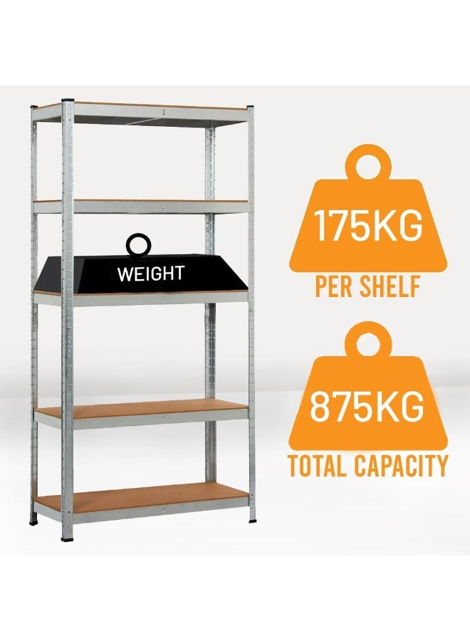 DubaiGallery Industrial Grade Metal Garage Shelving Unit – Adjustable Heavy Duty Storage Rack with Reinforced MDF Shelves, Built for Warehouses, Workshops, Retail Stores, Utility Rooms, Offices, Basements, and Home Storage with Exceptional Load Capacity. - Image 3