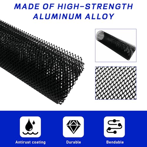 Sylvil Car Grill Mesh, Heavy Duty Aluminum Alloy Grille Insert Bumper with Rhombic Hole, 40"×13" Multifunctional Automotive Screen Mesh Roll for Front Bumper, Car Accessories (4×8 mm) - Image 5