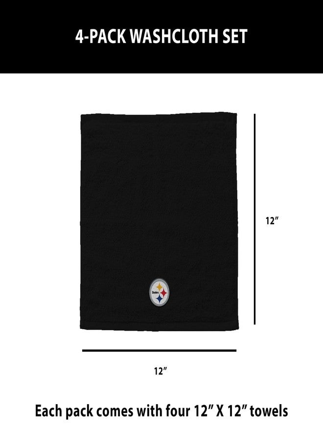 Northwest Pittsburgh Steelers NFL Team Logo Wash Cloth 4 Pack 12 x 12 Inches - Image 5