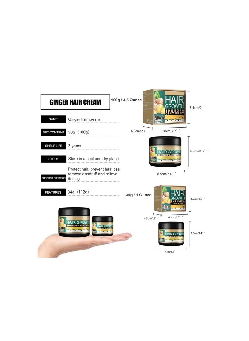 Generic - Ginger Hair Growth Ointment Hair Regrowth Treatment Cream Moisturizing Scalp Massage Hair Follicle Hair Care Serum Essence Conditioner (3.34 Ounce) - Image 1
