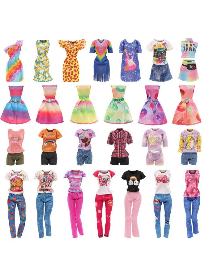 Barwa 10 Sets Doll Clothes Including 5 Fashion Floral Dresses 5 Sets Casual Outfits Tops And Trousers Shorts For 11.5 Inch Girl Dolls…  - Image 2