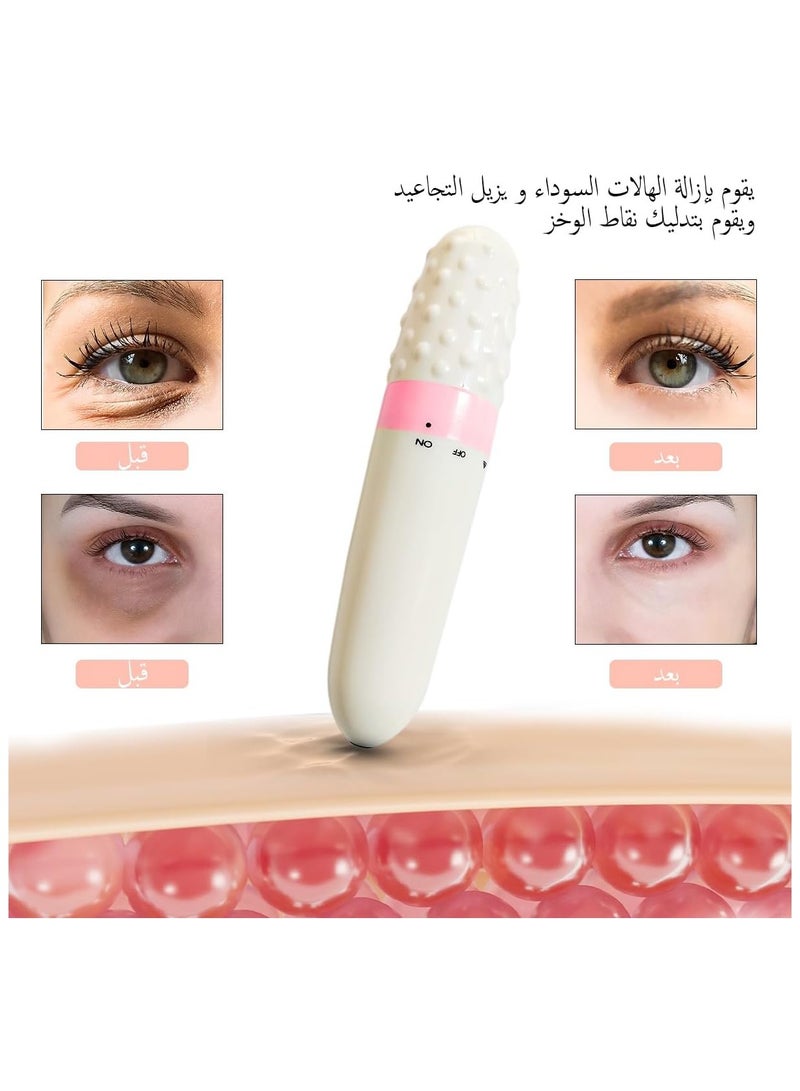 قلم مساج هزاز للوجه والجسم والعين متعدد الاستخدامات للنساء - يعمل بالبطاريات - Image 3