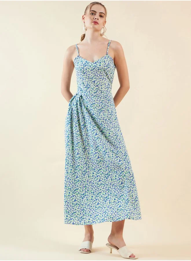 Freehand Women Flared Casual Ditsy Print Maxi Dress