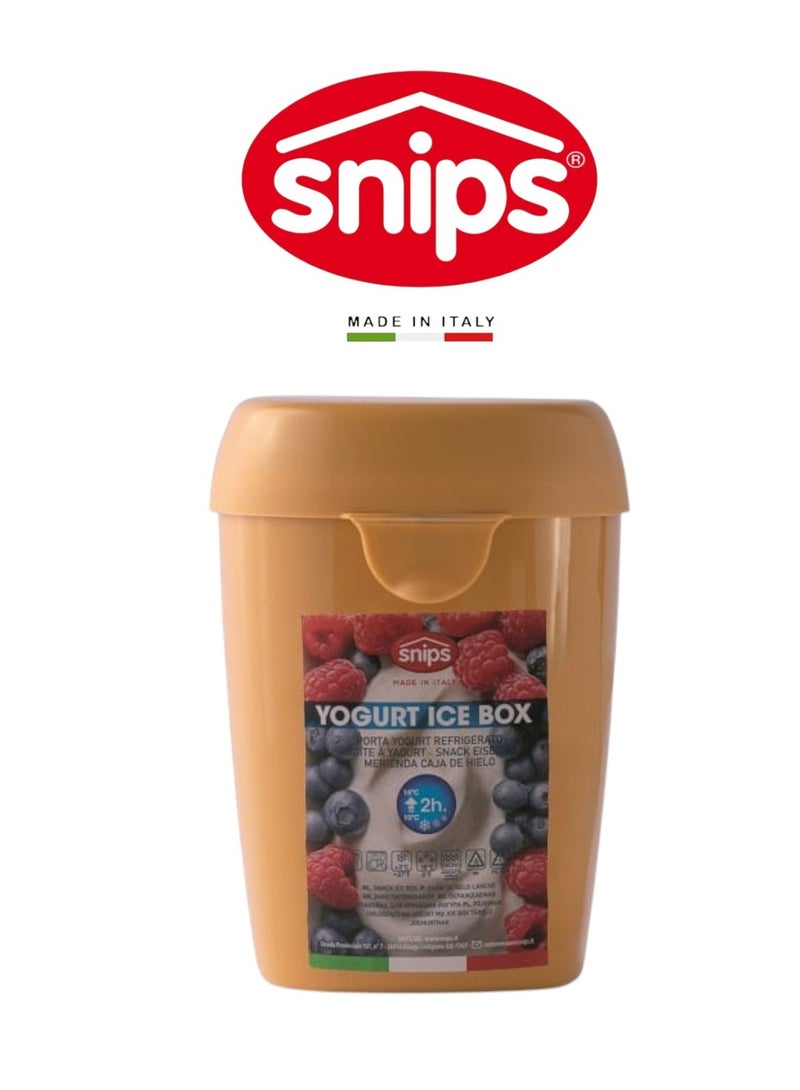 Snips Orange Yogurt Ice Box with Ice Pack & Leak-Safe Lid – Made in Italy - Image 1