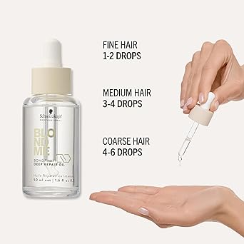 Schwarzkopf Professional زيت الشعر الخفيف من شوارزكوف بروفيشينال بلوند مي بوندفينتي لإصلاح الشعر العميق، حماية من الحرارة، التحكم في التجاعيد، تنعيم الشعر المسامي، إصلاح وتقوية 50 مل - Image 5