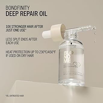 Schwarzkopf Professional زيت الشعر الخفيف من شوارزكوف بروفيشينال بلوند مي بوندفينتي لإصلاح الشعر العميق، حماية من الحرارة، التحكم في التجاعيد، تنعيم الشعر المسامي، إصلاح وتقوية 50 مل - Image 3