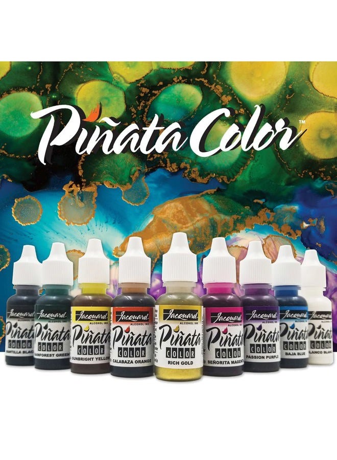 Jacquard Alcohol Ink Set - Pinata Color Exciter Pack - Highly Saturated - Acid-Free - 9 Assorted Colors Half Ounce  - Image 5