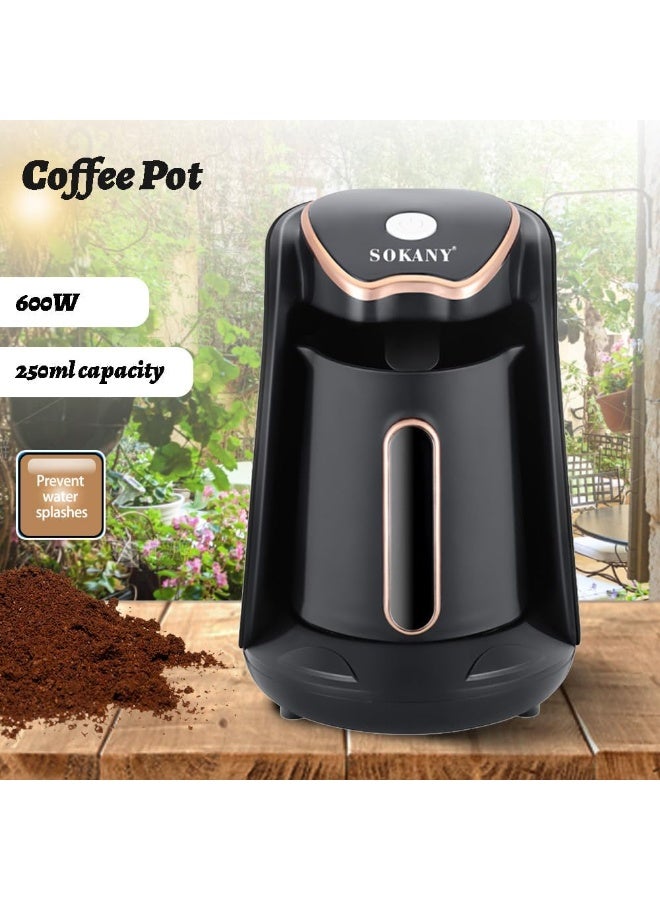 sokany صانعة القهوة الكهربائية سوكاني، طراز SK-04008، ماكينة إسبريسو متميزة بسعة 4 أكواب مع زر تشغيل واحد، تسخين سريع، تصميم أنيق باللون الأسود، 600 واط - Image 4