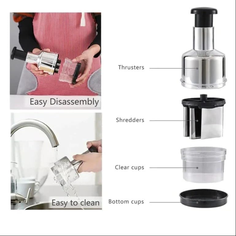 VENEXA Cutter Chilli Chopper Cutter Onion Garlic Chopper Squeezer Crusher Cutter Tool for Kitchen Vegetable Cutting Tool Hand Press Graters Slicer Tool Portable Tool Food Greater - Image 4