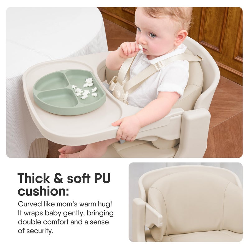 Obee Odee Full-Body Washable Baby High Chair with Soft Cushion, Adjustable for 6 Months to 220 Lb - Multifunctional and Convertible High Chairs for Babies and Toddlers -Portable and Easy Operation - Image 4
