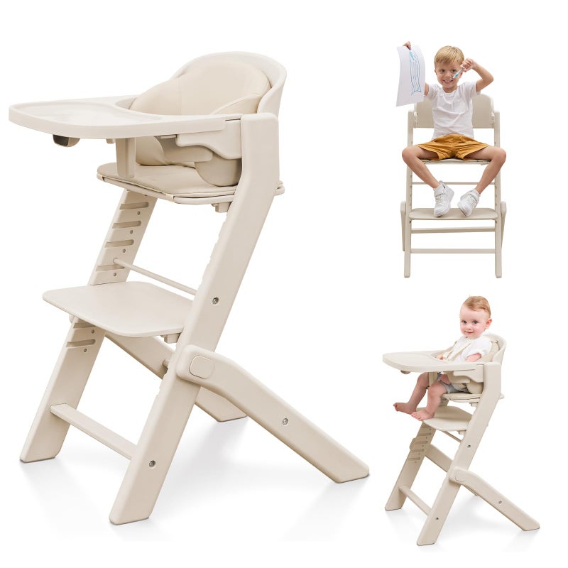 Obee Odee Full-Body Washable Baby High Chair with Soft Cushion, Adjustable for 6 Months to 220 Lb - Multifunctional and Convertible High Chairs for Babies and Toddlers -Portable and Easy Operation - Image 1