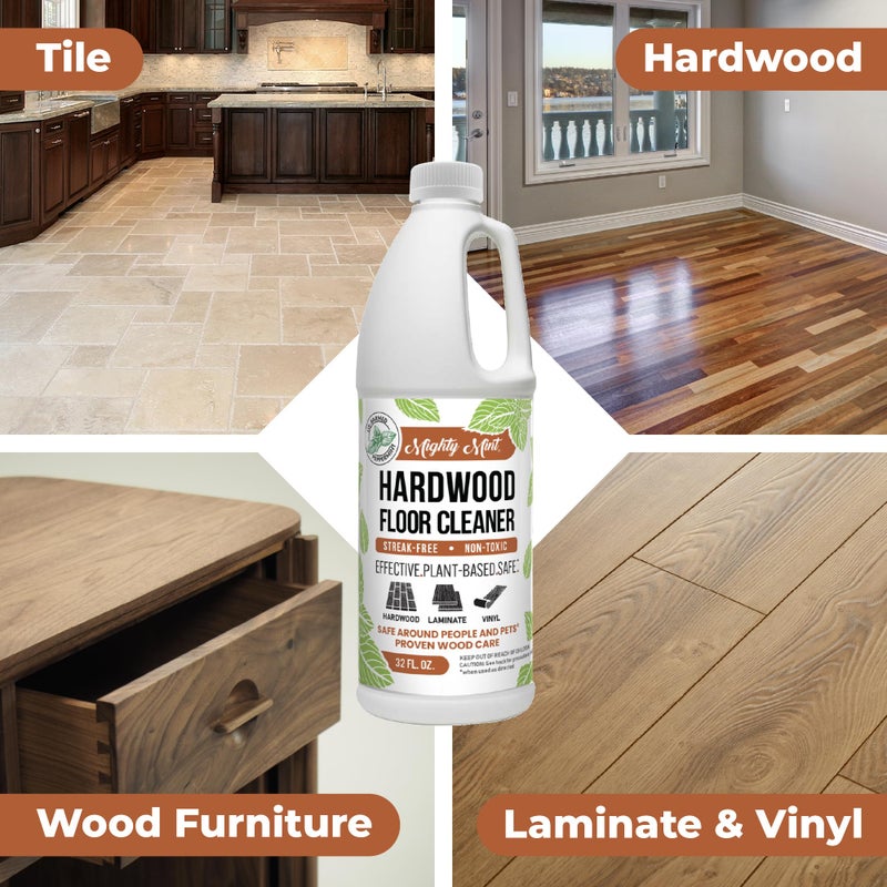 Mighty Mint Hardwood Floor Cleaner, Ready-to-Use with Mops and Sprayers, Natural Mint Scent, 32oz - Image 2