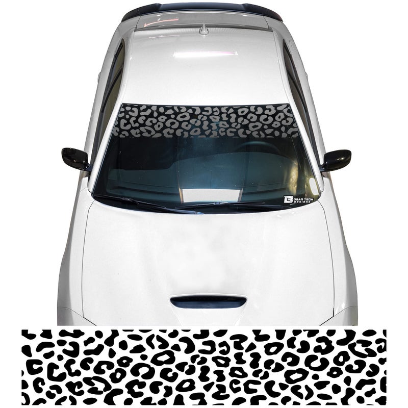 BOGAR TECH DESIGNS Universal Fit Animal Leopard Cheetah Print Decal Vinyl Stickers Cut to Fit Any Vehicle, Matte Black - Image 1