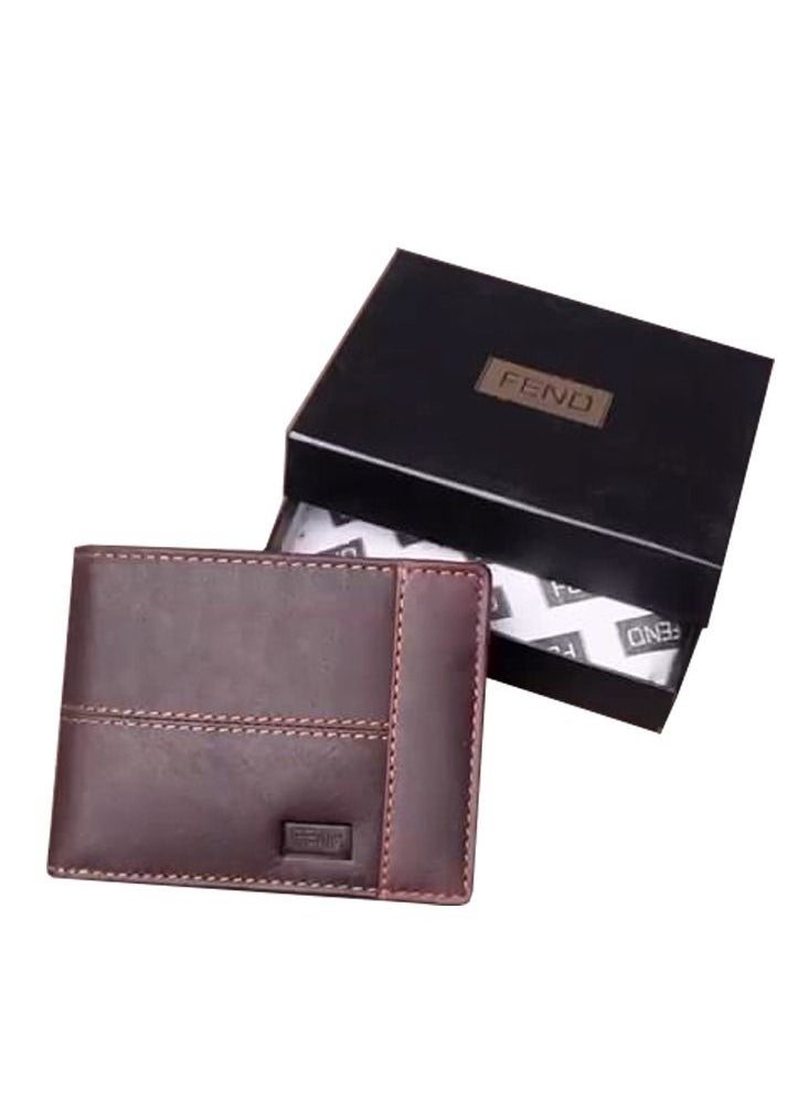 FEND - Fend Men's Genuine Leather Wallet Bifold with RFID Blocking Durable Stylish Design Ample Card Slots Cash Compartment & ID Window – Perfect for Everyday Use Minimalist Wallet for Men and Boys - Image 1