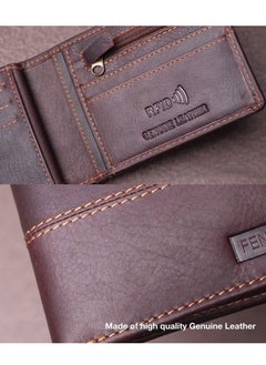 FEND Fend Men's Genuine Leather Wallet Bifold with RFID Blocking Durable Stylish Design Ample Card Slots Cash Compartment & ID Window – Perfect for Everyday Use Minimalist Wallet for Men and Boys  - Image 3