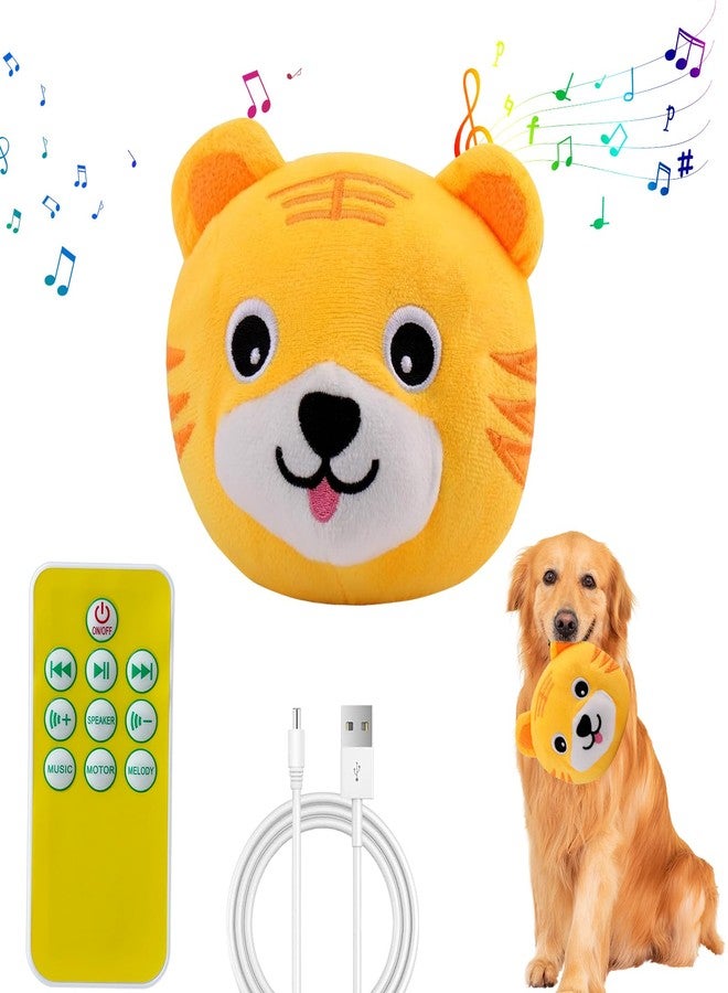LAIAMER Interactive Plush Dog Toys, Interactive Puppy Toy Bouncing Rolling Dogs Ball Remote Control Dogs Toys with Music,Self Moving Pet Toy for Small/Medium/Large Bored Dog to Keep Them Busy(Tiger) - Image 1