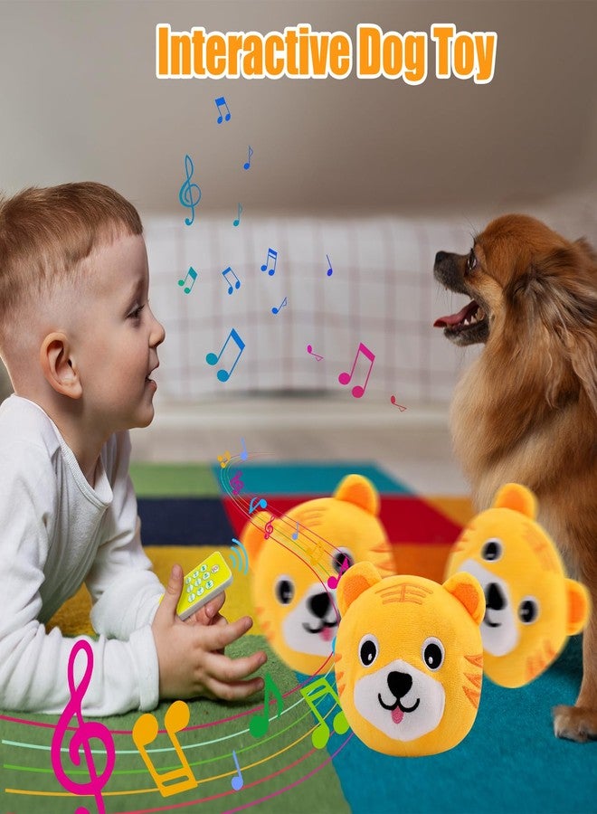 LAIAMER Interactive Plush Dog Toys, Interactive Puppy Toy Bouncing Rolling Dogs Ball Remote Control Dogs Toys with Music,Self Moving Pet Toy for Small/Medium/Large Bored Dog to Keep Them Busy(Tiger) - Image 5