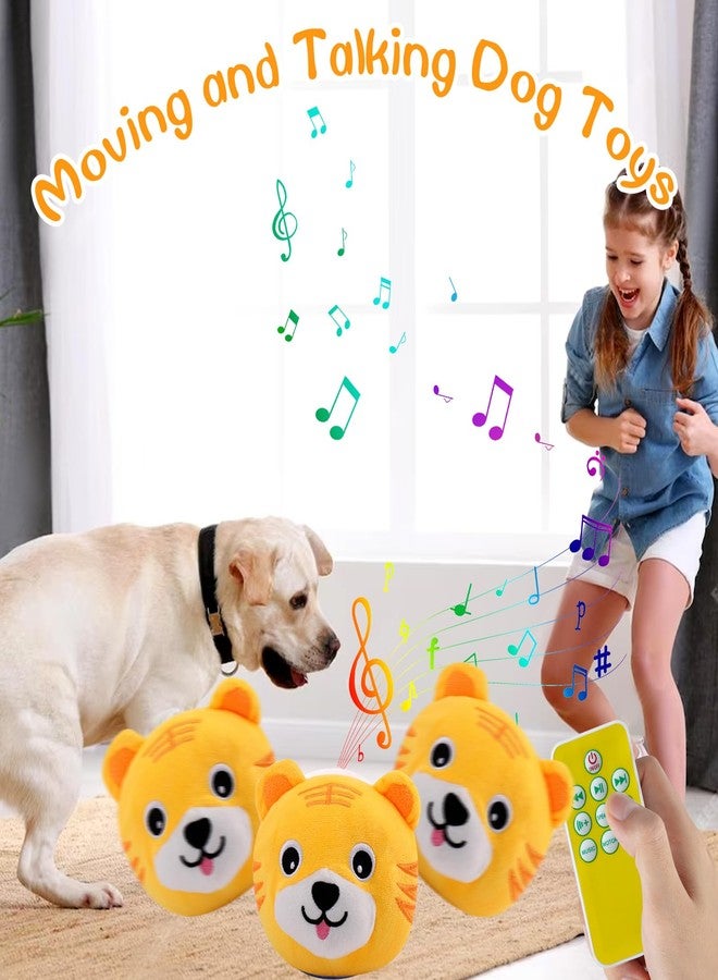 LAIAMER Interactive Plush Dog Toys, Interactive Puppy Toy Bouncing Rolling Dogs Ball Remote Control Dogs Toys with Music,Self Moving Pet Toy for Small/Medium/Large Bored Dog to Keep Them Busy(Tiger) - Image 2