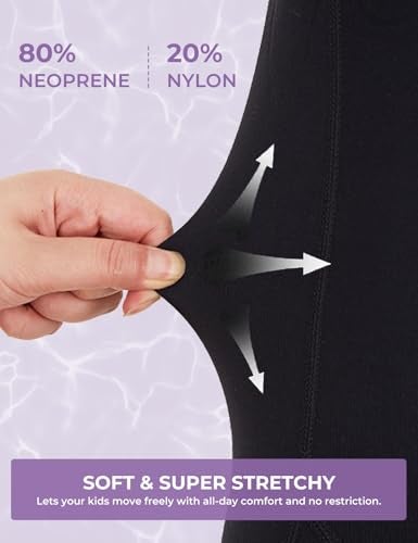 Lemorecn Wetsuits Youth Premium Neoprene 2mm Youth's Shorty Swim Suits (4021purple8) - Image 2