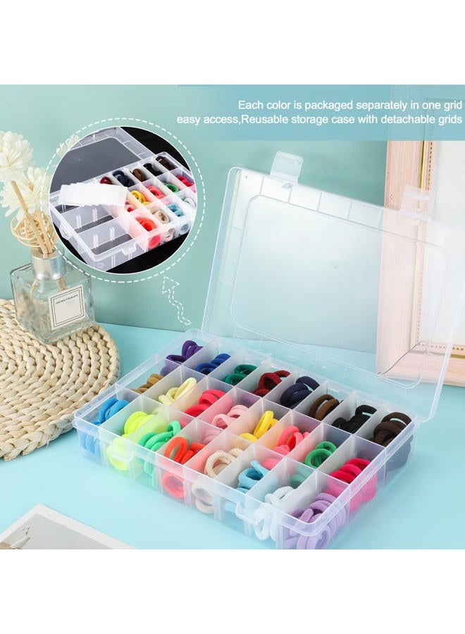 Pengxiaomei 240 Pcs Baby Hair Ties, 24 Colors Toddler Hair Ties with 3 Hair Loop Styling Tools Hair Accessories with Organizer Box for Girls - Image 3