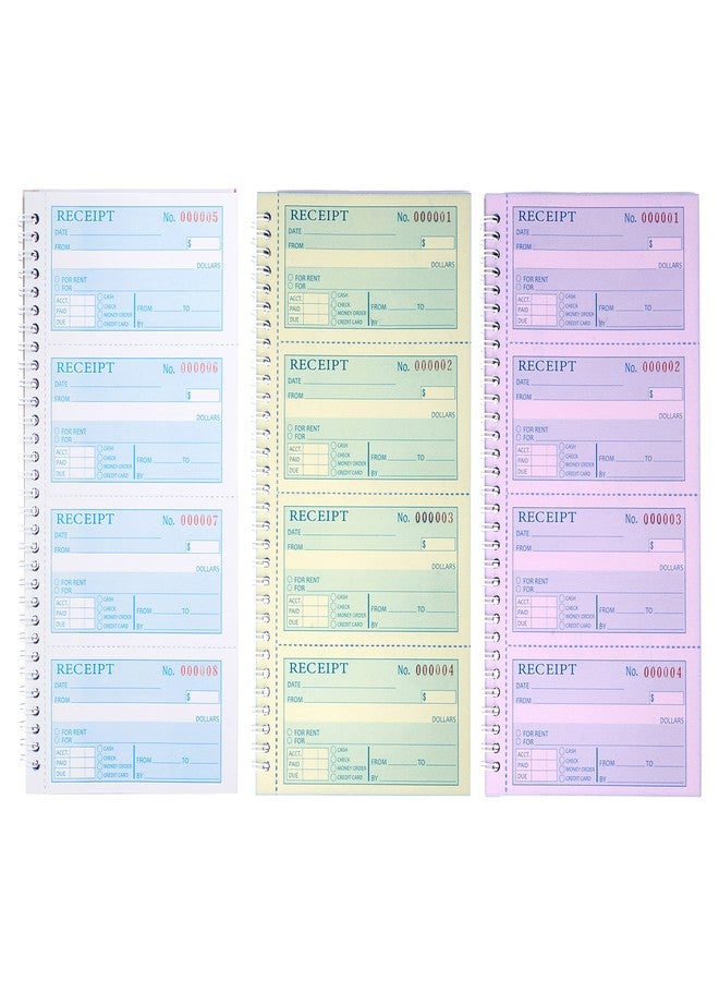 Yeplan Receipt Books with Carbon Copies,Money and Rent Receipt Book,3-Part Carbonless,5.31" x 11.22",Receipt Book for Small Business,Blue,Yellow and Pink Copy,100 Sets Per Book - Image 3