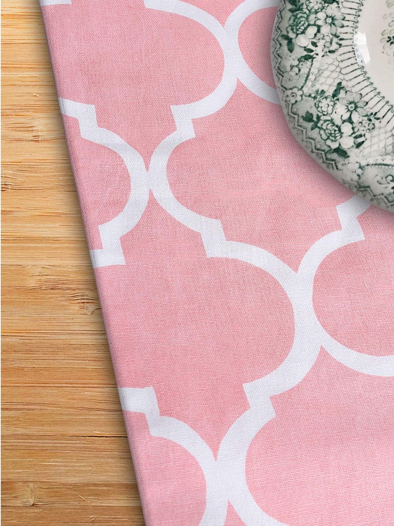 Dekor World Ogee Printed Pink Table Runner (33x120cm) (Pack of 1)-4 Seater Dinning & Center Table - Image 5