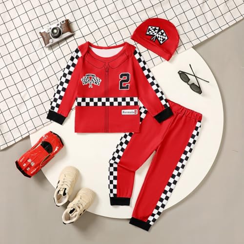 Happidoo Baby Boy 2nd Birthday Outfit Toddler Two Year Old Birthday Clothes Boy Race Car Driver Shirt Redlong2T - Image 3