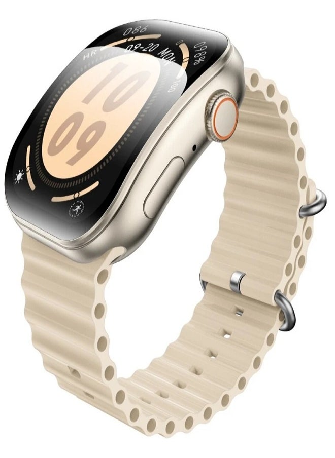 X10 Ultra3 Curved Screen Smart Watch NFC Bluetooth Wireless Charging (Off White)