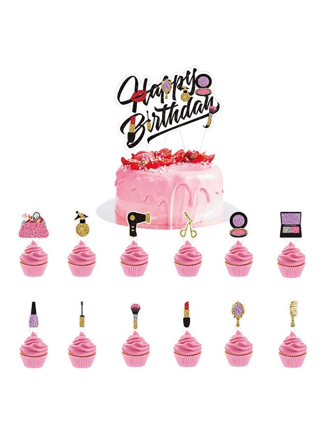 Organizer 32 Pcs Beautiful girl Party Decorations Balloons Makeup Cosmetics Balloons Theme Birthday Party Supplies Lipstick Cosmetics Balloons for Girls Day Makeup Party (pink) - Image 4