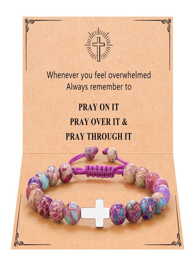 UPROMI Confirmation Gifts for Teen Girls Baptism Religious Catholic Christian Easter Gifts for Teens Kids Faith Cross Bracelet Christening First Communion Gifts for Girls Goddaughter - Image 1