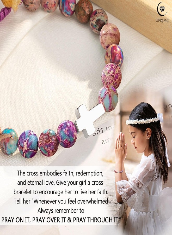 UPROMI Confirmation Gifts for Teen Girls Baptism Religious Catholic Christian Easter Gifts for Teens Kids Faith Cross Bracelet Christening First Communion Gifts for Girls Goddaughter - Image 2