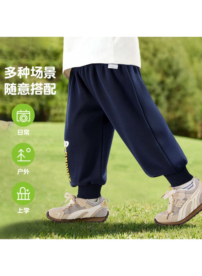 Snoopy Kids Pants Boys Sweatpants Girls Casual Pants Baby Long Pants American Style Sweatpants Dark Blue 110 - Image 1