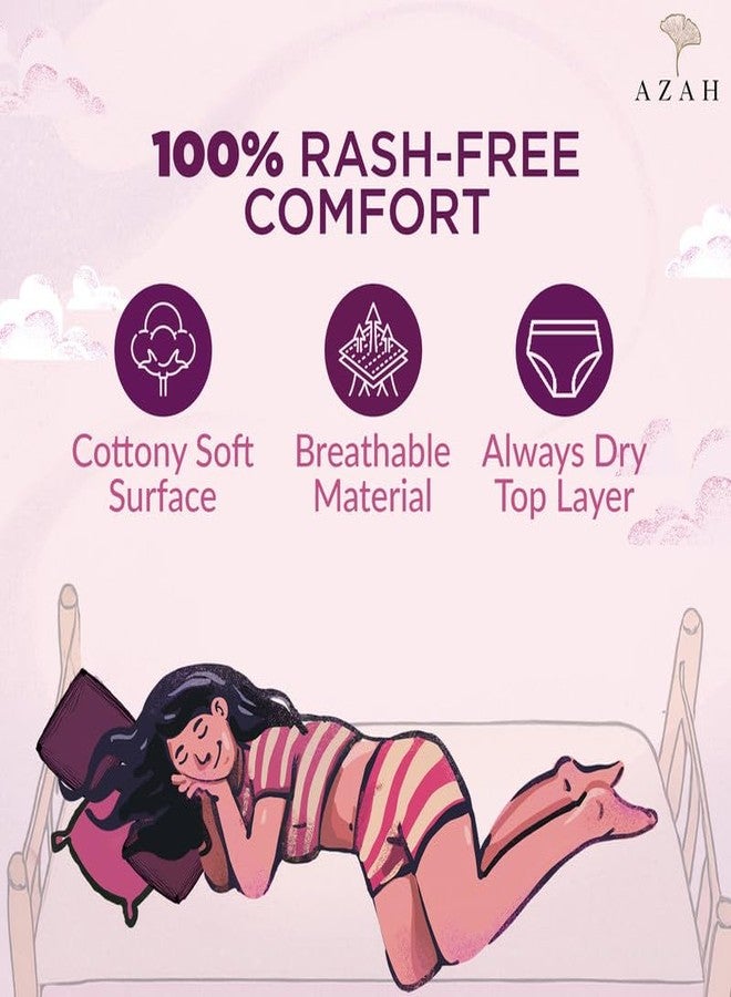 عزة سراويل داخلية أزاه تين للاستخدام مرة واحدة للدورة الشهرية للبنات (مقاس XS-S من 9 إلى 11 سنة) | تغطية للتدفق الغزير | حماية من التسرب لمدة 12 ساعة | تغطية 360 درجة | تصميم مريح يشبه السراويل الداخلية | مثالية للمدرسة والاستخدام الليلي | عبوة من 5 قطع - Image 4