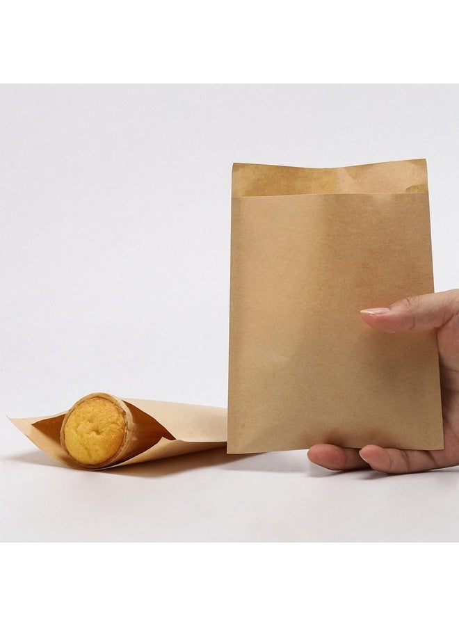LoveBB 200 Pcs Kraft Paper Cookies Bags - Unbleached Small Paper Bakery Bags for Treats, Baked Snacks, Pastry, Donut, Bread (4.7x6.3 Inch) - Image 1